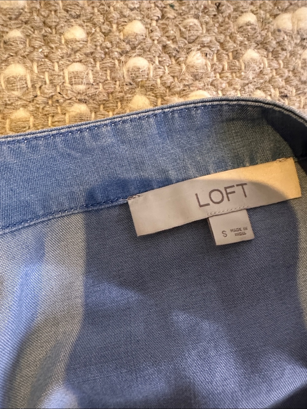 LOFT Light Blue Wrap Blouse - Picture 4 of 4